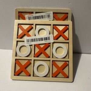 Wooden Tic-Tac-Toe Games with Orange and White Pieces. Free Shipping Offered 👇